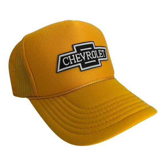 NEW VINTAGE STYLE CHEVROLET TRUCKS LOGO YELLOW TRUCKER HAT ADULT TRENDY RAC… - Picture 1 of 3